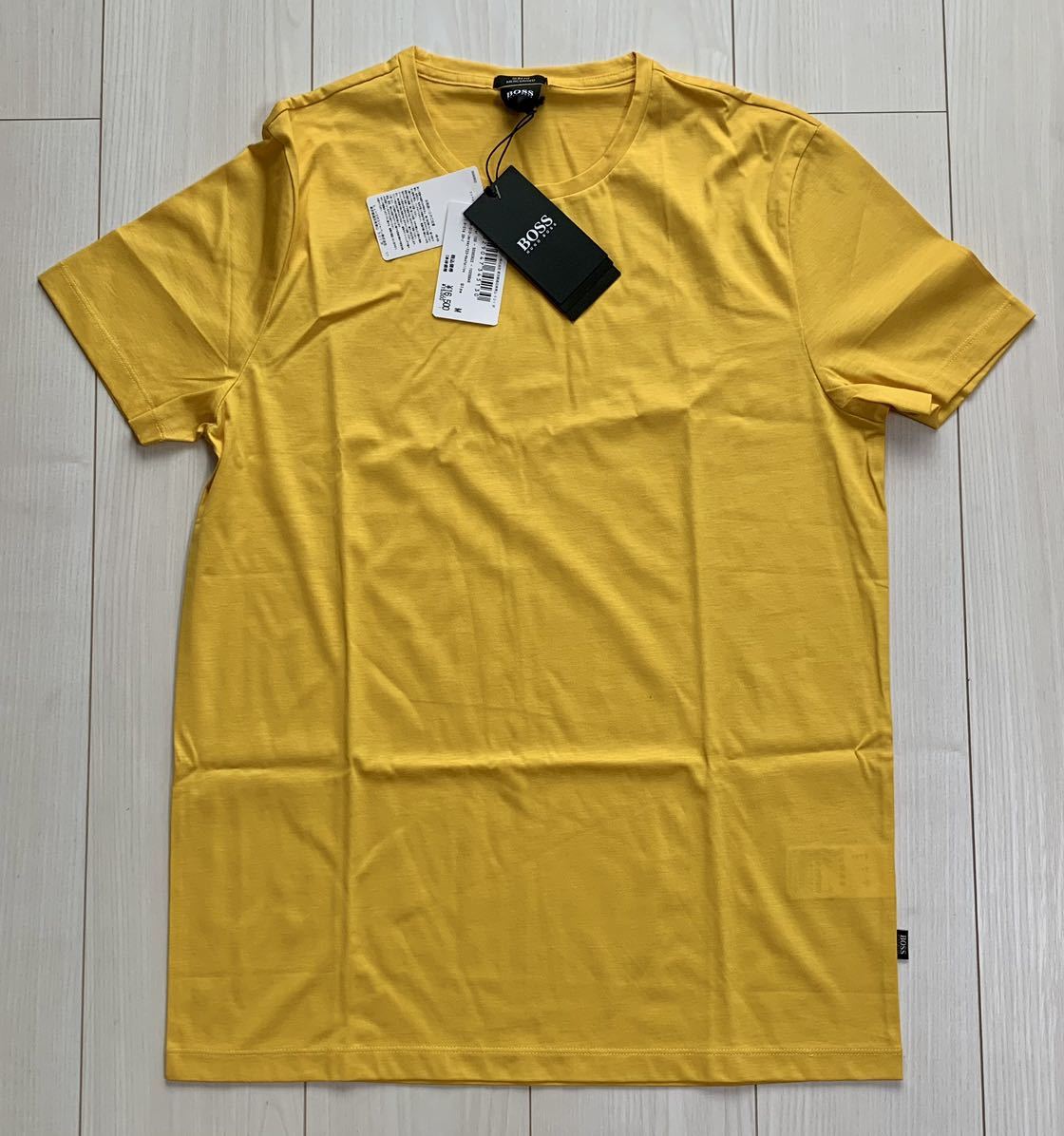 【HUGO BOSS 16,500円 新品 未使用】ヒューゴボス メンズ 半袖 Tシャツ 44 S〜Mサイズ トップス カットソー シャツ ヒューゴ イエロー拍卖
