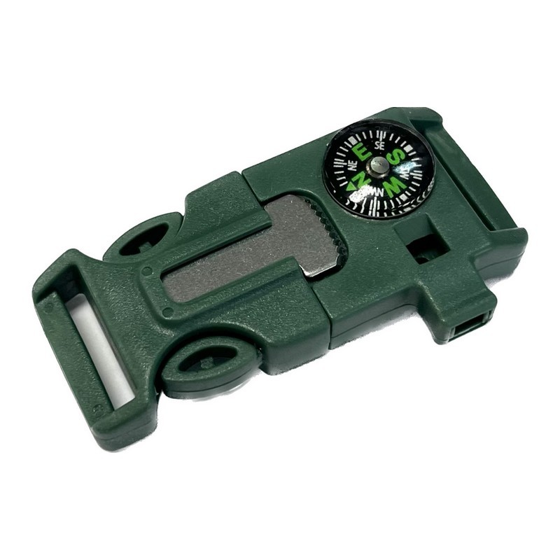 ベルト バックル 20mm5wayタイプ 【グリーン】 (コンパス/マッチ/ヤスリ/ホイッスル) パラコードブレスレット 製作パーツ 自作拍卖