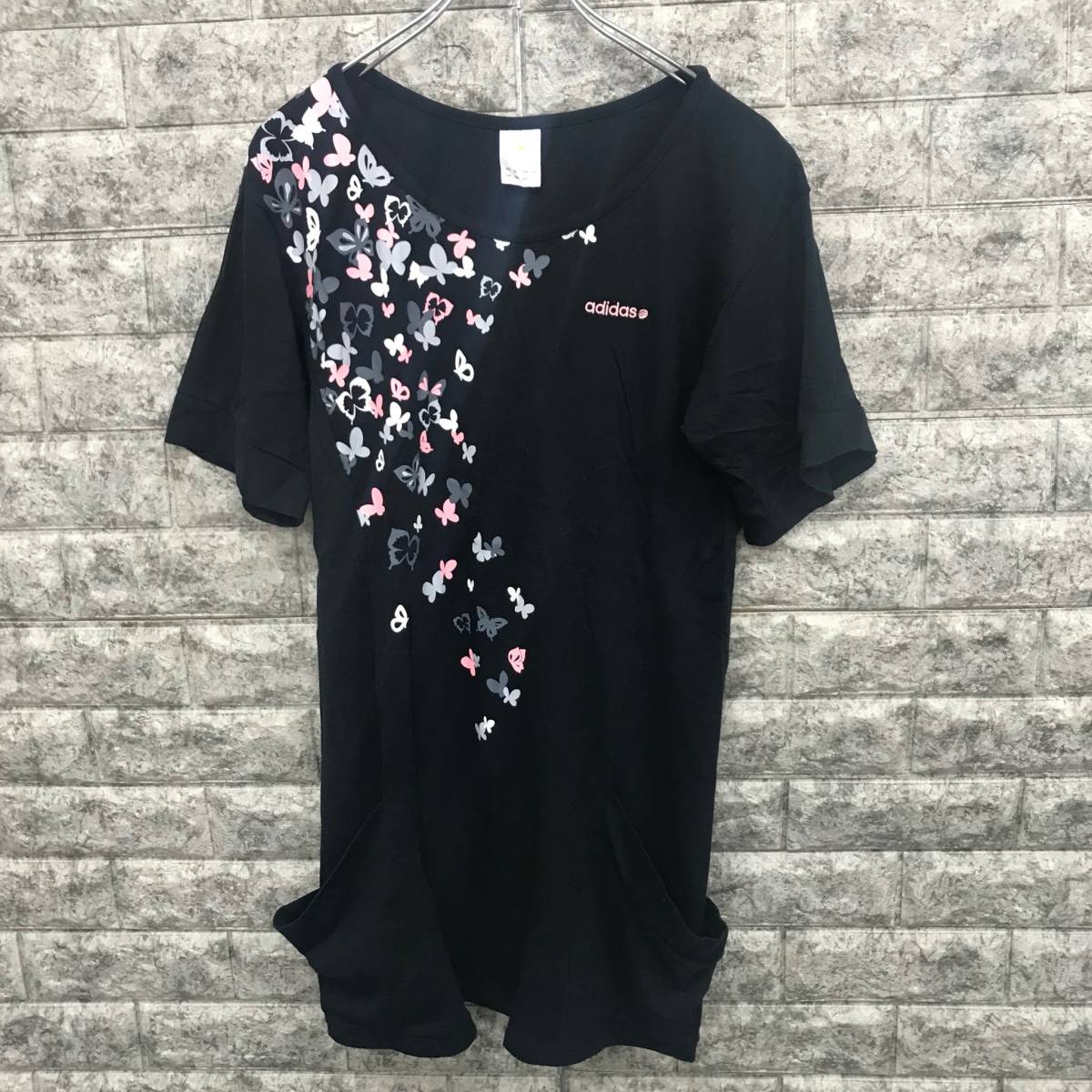 アディダスネオ 変形 ポケット付き 半袖Tシャツ S ブラック拍卖