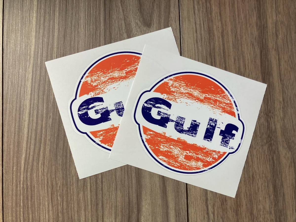 ★送料無料★GULF ガルフ カッティング ステッカー デカール 2枚セット拍卖