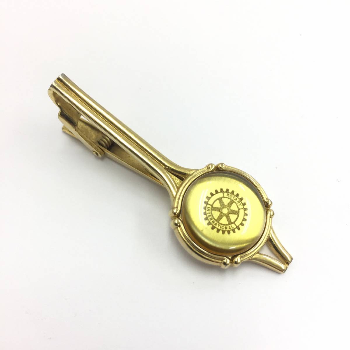 【タイピン】約6cm ゴールドカラー 歯車のようなデザインが格好良い シンプル 金色拍卖