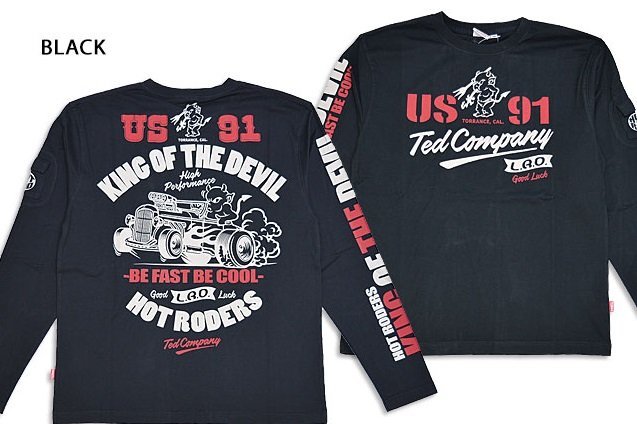 ホットロッドロングTシャツ◆TEDMAN/テッドマン ブラックMサイズ(サイズ40)TDLS-358 エフ商会 efu 赤鬼 長袖拍卖