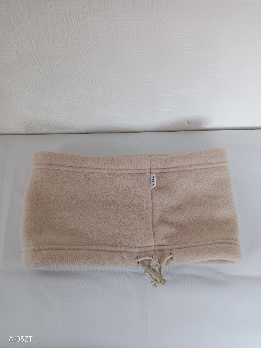 934【中古品】PEARLY GATESパーリーゲイツ ネックウォーマ フリース生地ベージュ サイズフリー拍卖