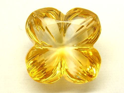 【ルース】天然シトリン 10mm フラワーカット 4枚花 天然石 11月誕生石 パワーストーン 1個拍卖