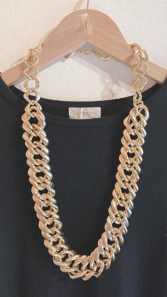 ぶっといゴールドネックレス HIPHOP 80's / 90's 衣装 パーティー 美品☆Vintage jewelry accessories A517拍卖