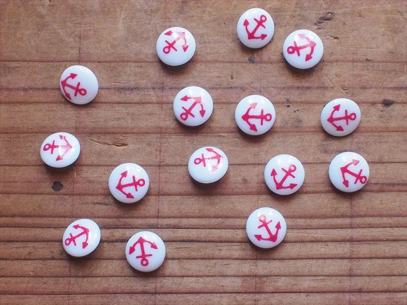 レトロビンテージ手芸雑貨*ボタン・イカリ・Φ12㎜・15個セット☆マリンリメイクパーツ拍卖