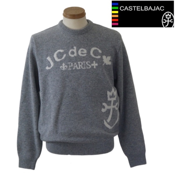 【秋冬SALE】カステルバジャック スポーツ/CASTELBAJAC 秋冬物 ロゴセーター 50/LLサイズ 118-グレー系拍卖