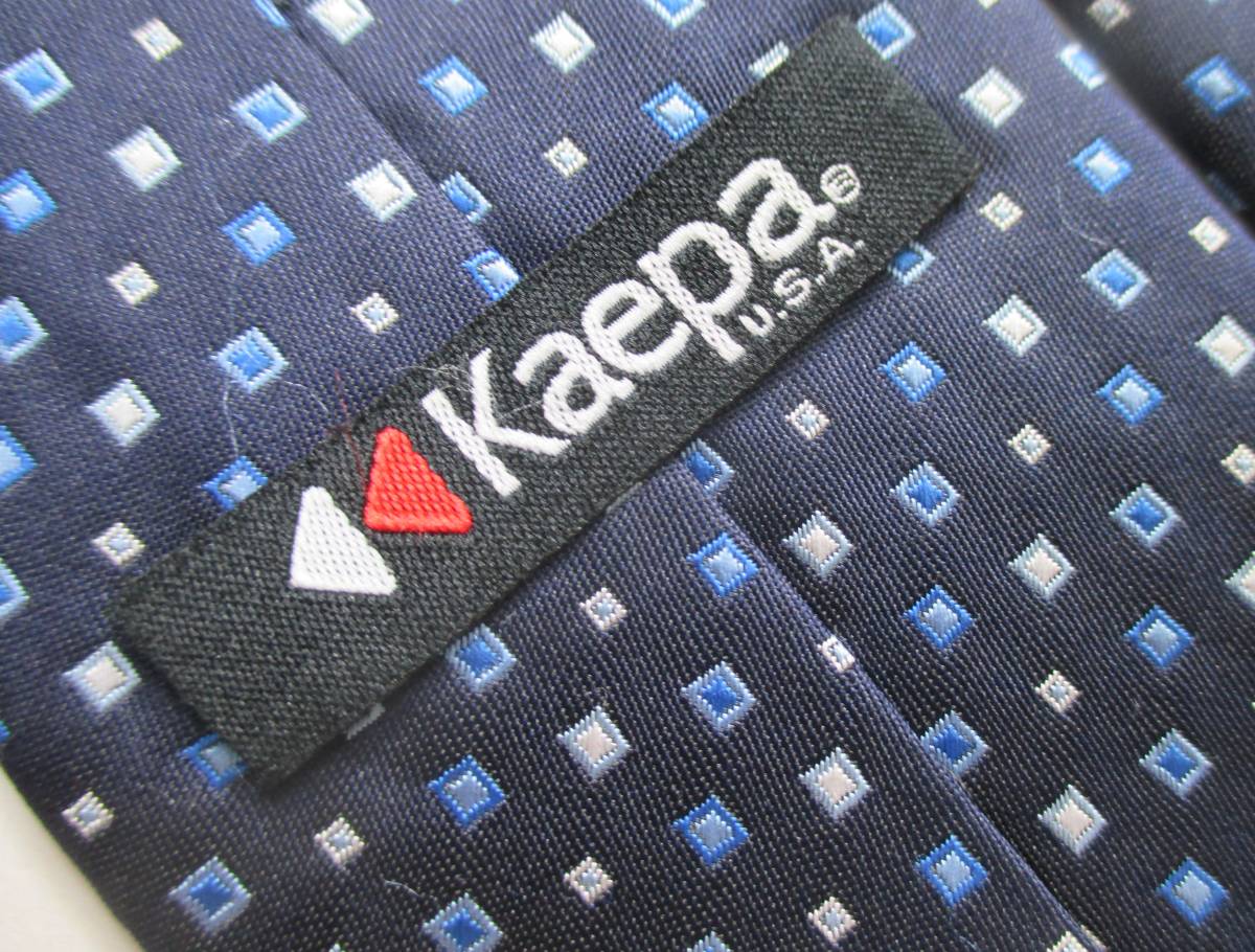 ☆ネクタイ◇ケイパ Kaepa ◇中古品◇スクエアパターン柄・紺色系◇第30弾ブランドがいっぱい◇30-72◇拍卖