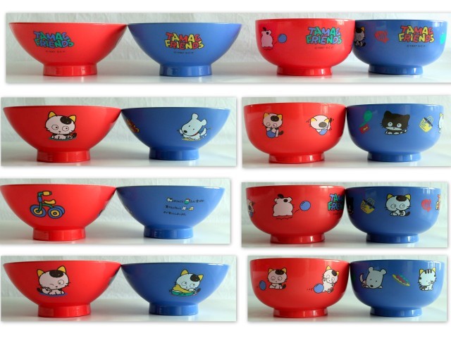 411/★中古★プラ茶碗 4セット うちのタマしりませんか?タマ&フレンズ ★プラお茶碗 食器 プラスチック製拍卖