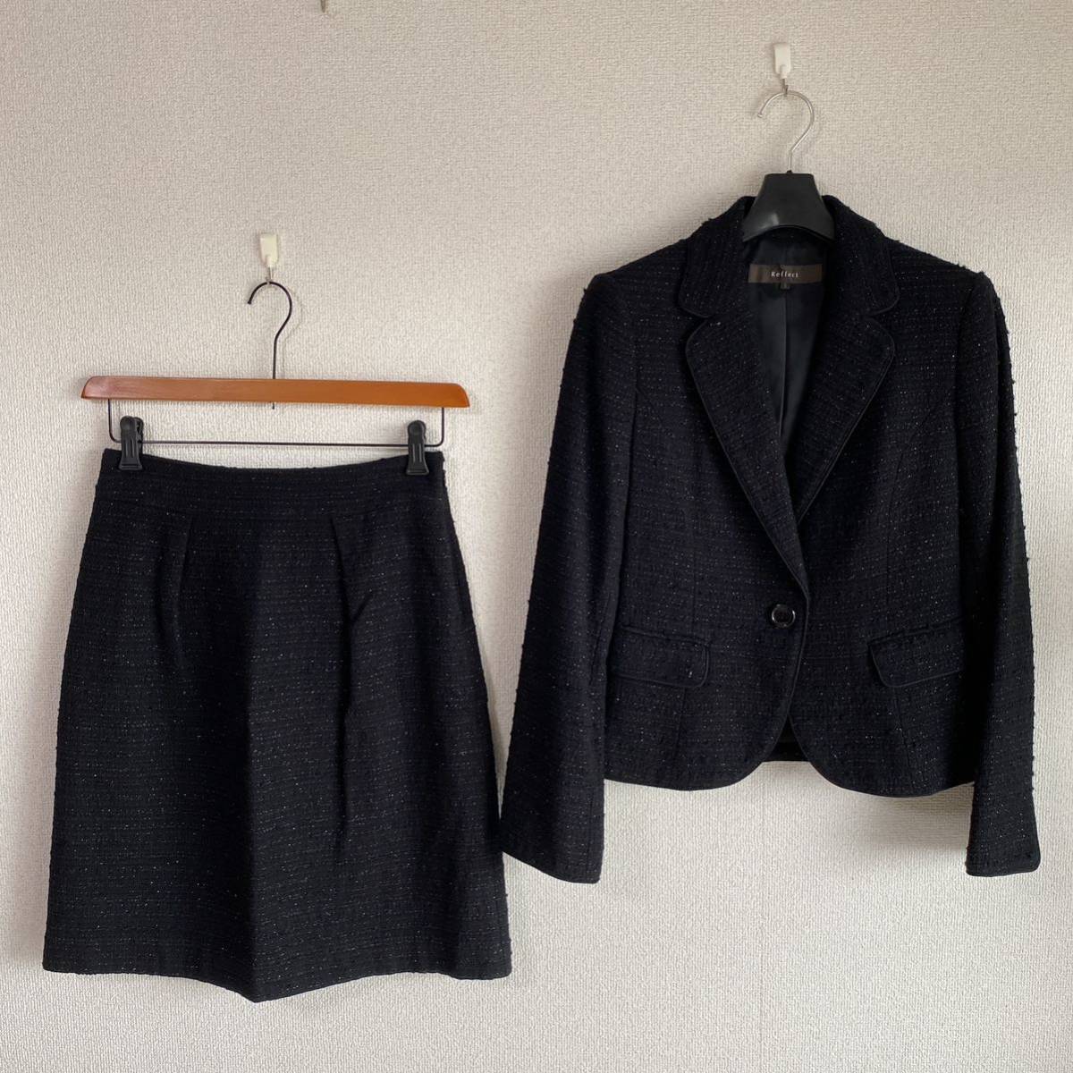 リフレクト スカートスーツ 9 W68 濃紺 ラメ 春秋 未使用に近いDMW拍卖