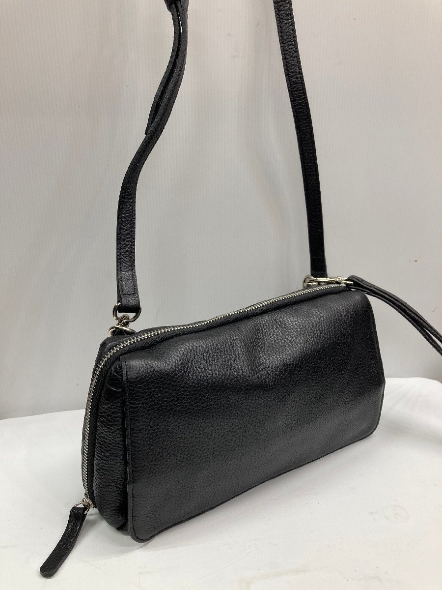 ★送料割引!オリジナルハンドメイド セカンドバッグ トラベルポーチ ショルダーバッグ オールレザー 牛揉み革 黒★未使用格安!拍卖