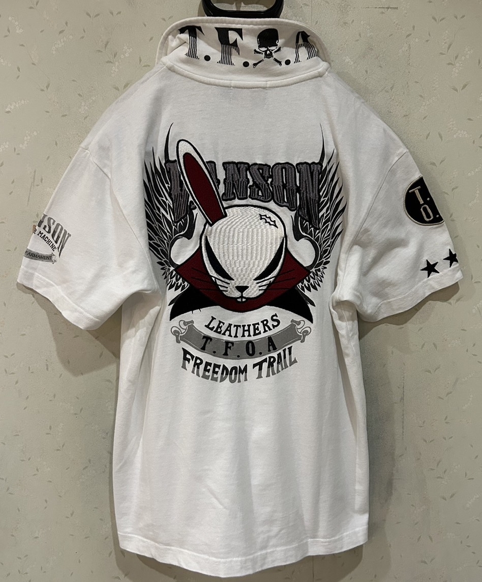 *バンソン vanson×T.F.O.A デスラビット 刺繍 襟裏ロゴ ポロシャツ トップス M BJBC.I拍卖