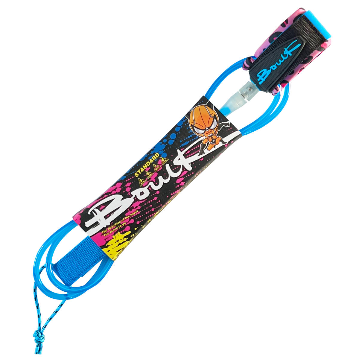 送料無料★新品★サーフボードリーシュコード 6ft 180cm サーフィン ショートボード用 クリアブルー透明青パワーコード拍卖