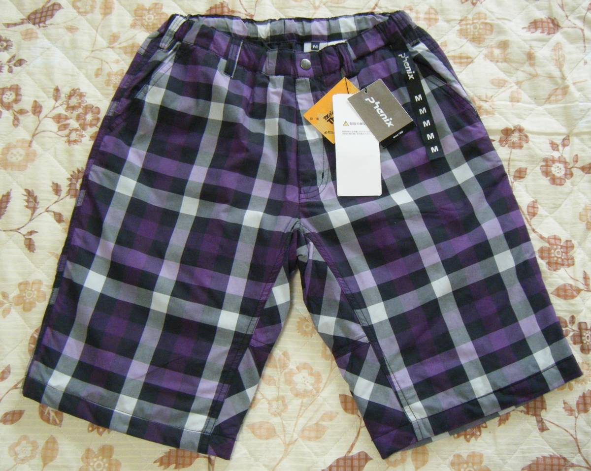 フェニックス phenix Mountain Check Short アウトドア用高機能/防寒ショートパンツ 紫系 W 75~81㌢ 耐水撥水/保温機能 定価12100円拍卖