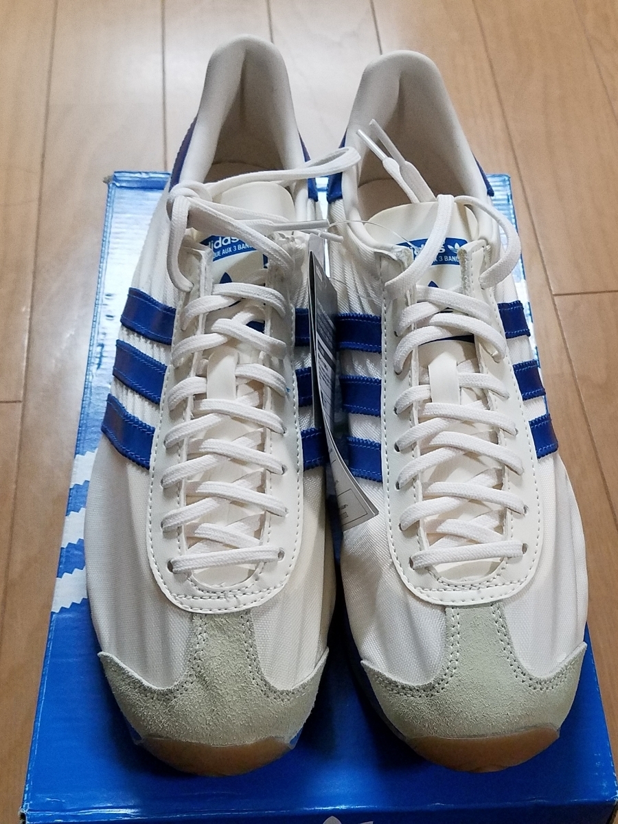 激レアブルーライン未使用 adidas アディダス CNTRY OG カントリー COUNTRY 青ライン レアサイズ27 US9 クリームホワイト 正規品 ORIGINALS拍卖