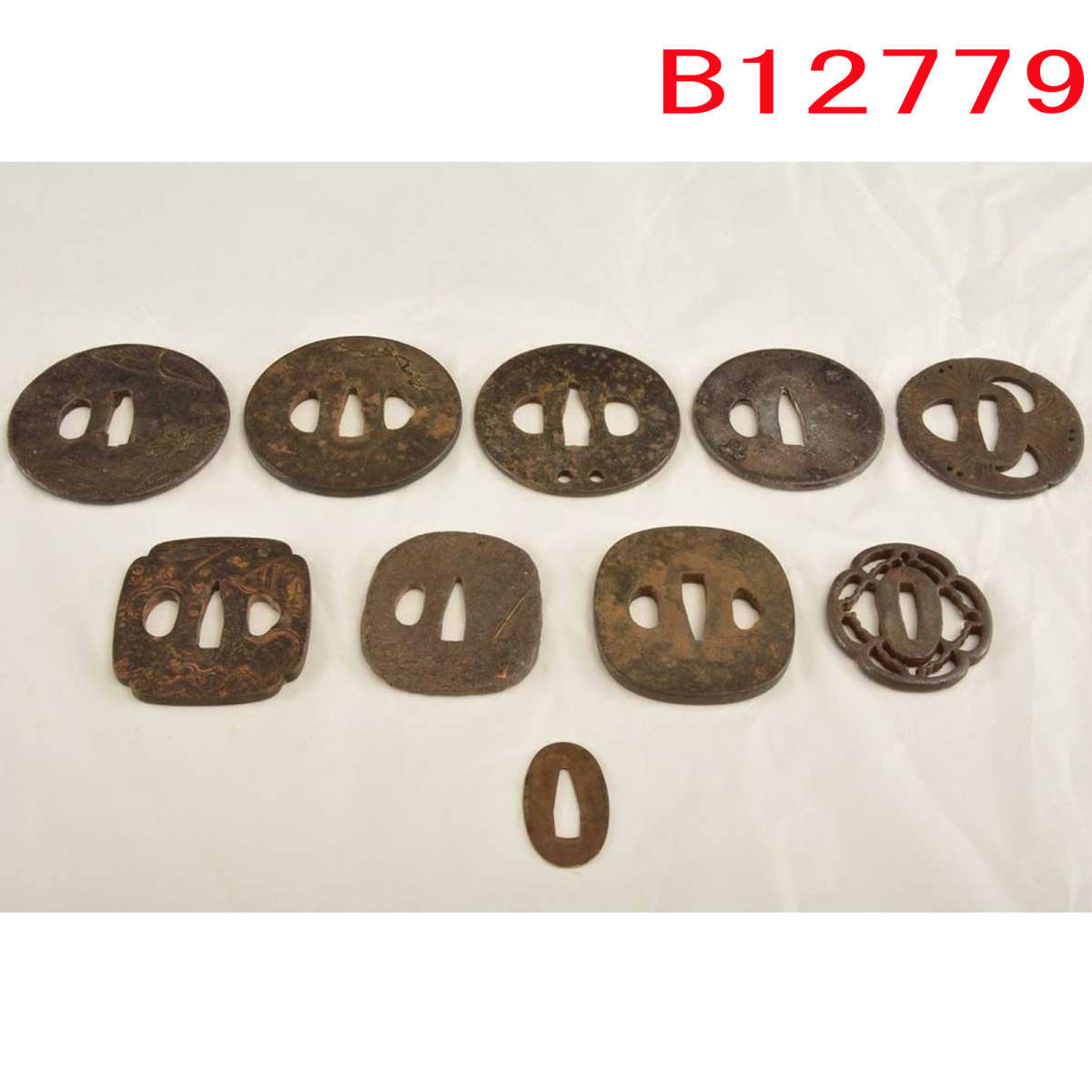 B12779 鉄鍔9枚、他1枚 計10点:真作拍卖