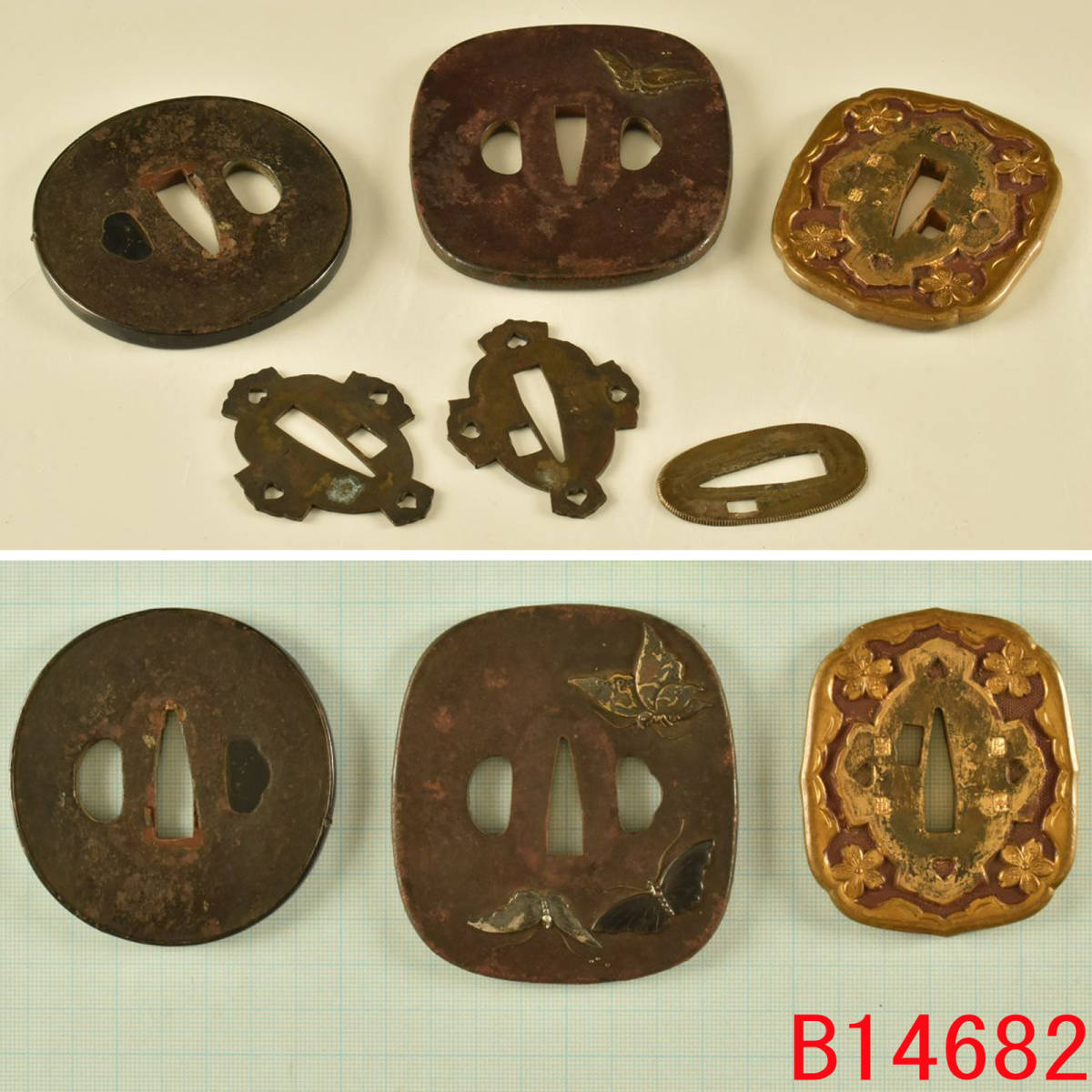 B14682 鉄鍔2点 銅鍔1点 切羽3点 計6点:真作拍卖