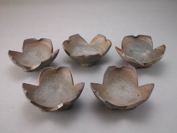 備前焼岸本昭彦 作 備前割山椒(5客揃)拍卖