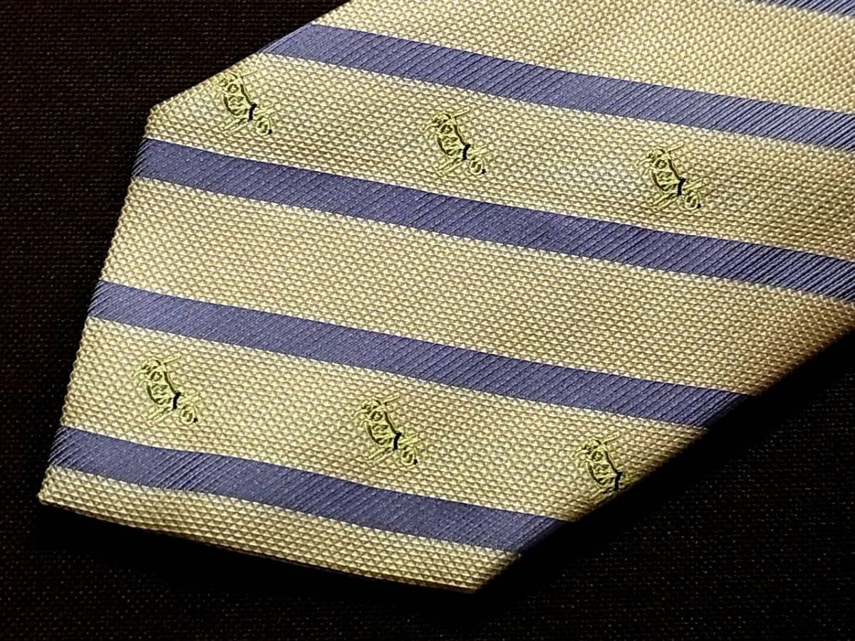 LA1083美品【犬いぬストライプ】刺繍ネクタイ★拍卖