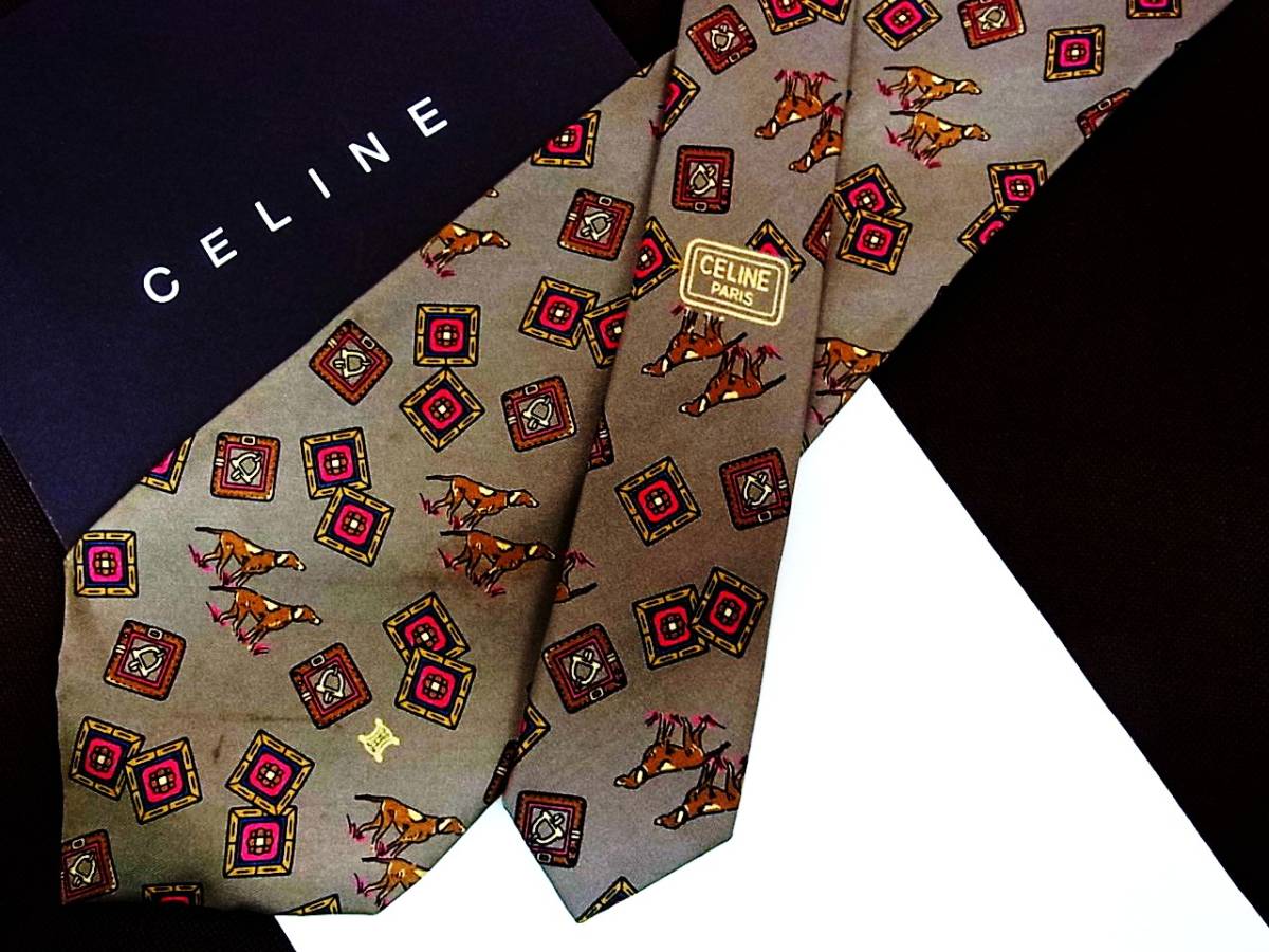 0^o^0ocl♪FK2655 セリーヌ【犬・動物】ネクタイ拍卖