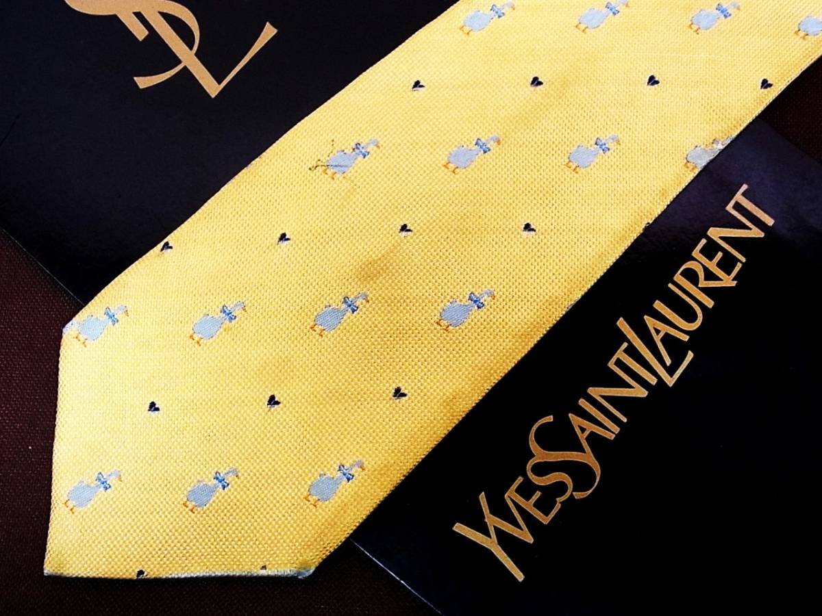 0^o^0ocl♪FK2673 サンローラン【あひる・動物】ネクタイ拍卖