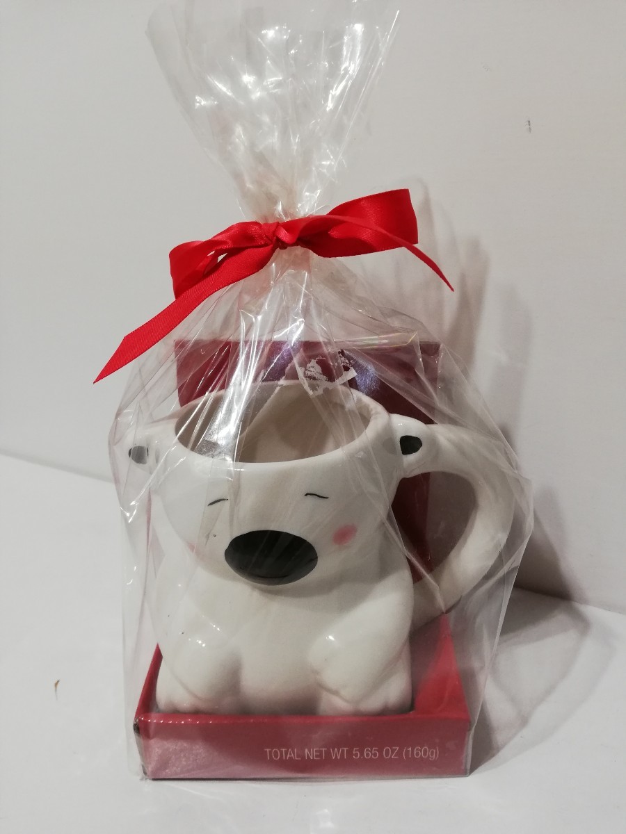 【未使用】可愛い 立体的 動物 くま 白熊 マグカップ コップ グラス拍卖