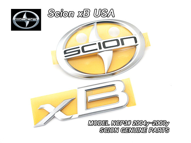 トヨタbB/SCION/NCP30サイオンxB純正USエンブレムセット-リア2点/USDM北米仕様トヨタTOYOTAビービーUSAバックドア周り楕円シンボル拍卖