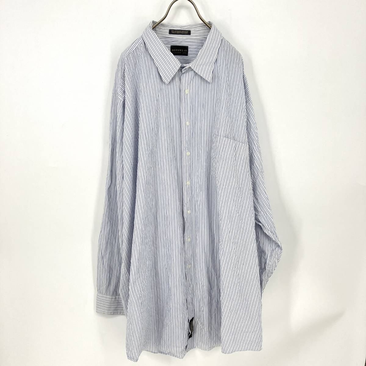 37/38 (3L相当) ALEXANDER LLOYD ボタンシャツ ライトブルー ストライプ 長袖 リユース ultramto sh0202拍卖