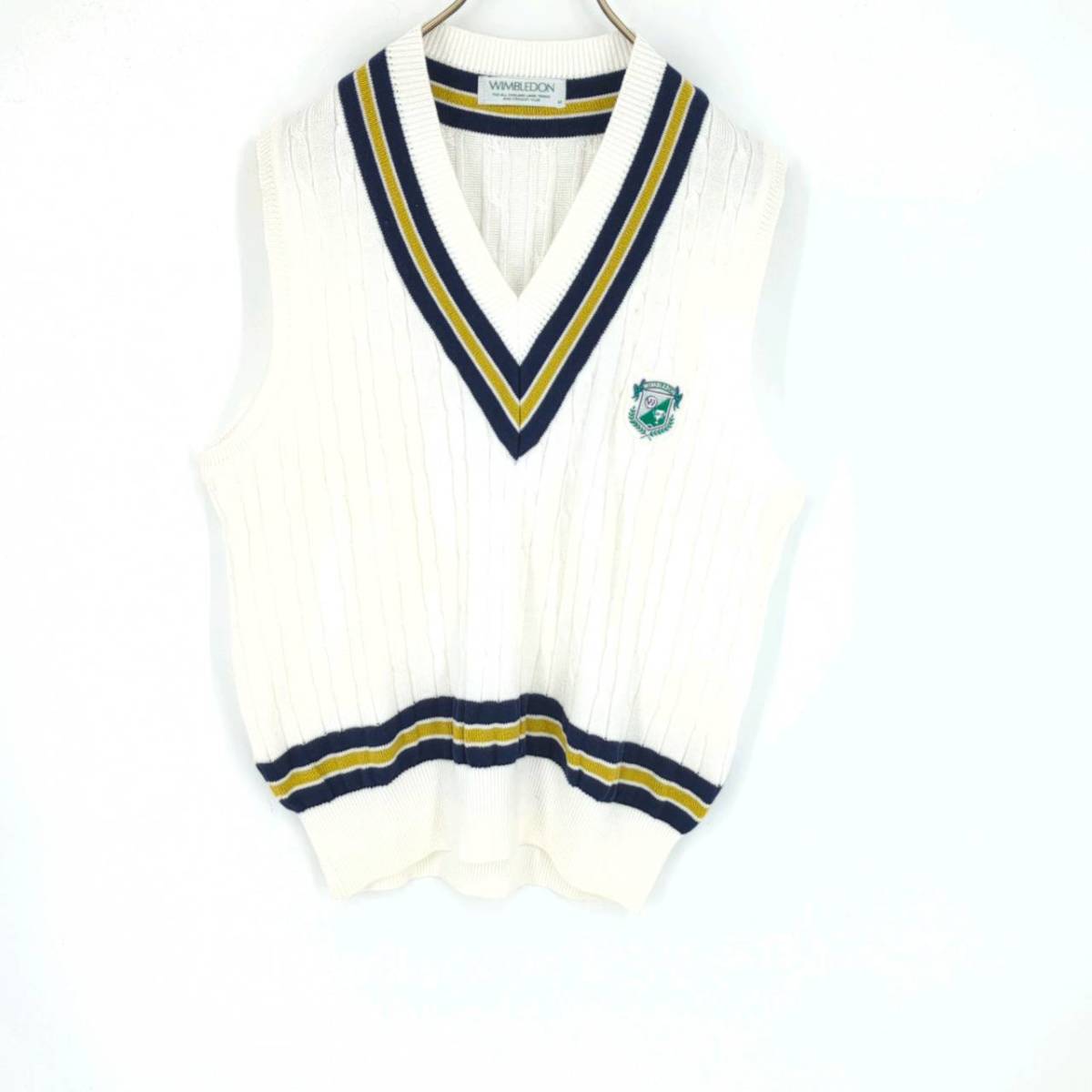 M WIMBLEDON ニットベスト ライトアイボリー リユース ultralto sw0316拍卖