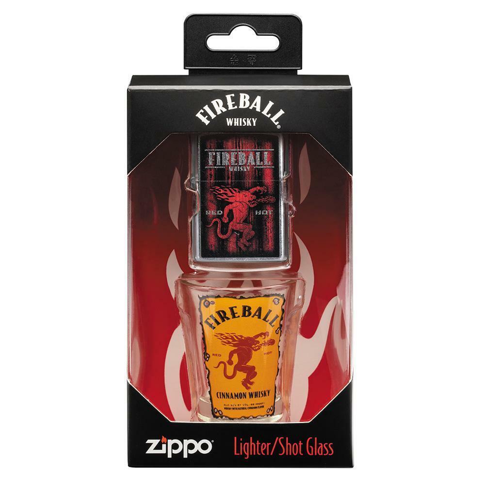 Zippo FIREBALL WHISKY Lighter w/Shot Glass拍卖