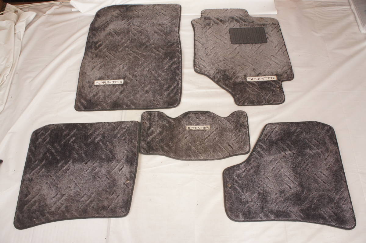 AE114? スプリンター外し フロアマット 1台分セット 運転席 助手席 後部座席 ファブリック マット グレー トヨタ 純正 @3486s拍卖