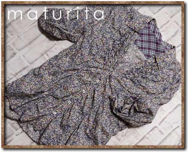 ☆maturita マチュリタ フリル付き花柄シャツチュニック☆拍卖