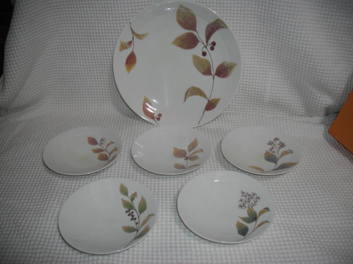 【たち吉・山路 取り分け揃】 大皿1枚&銘々皿5枚 ◆ 絵柄違い 拍卖