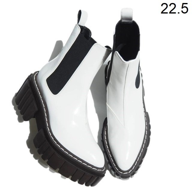 M1880R51 ▲Stella McCartney ステラマッカートニー▲ 新品 チェルシーブーツ ホワイト 35/22.5cm サイドゴアブーツ 厚底 秋冬 rb mks拍卖