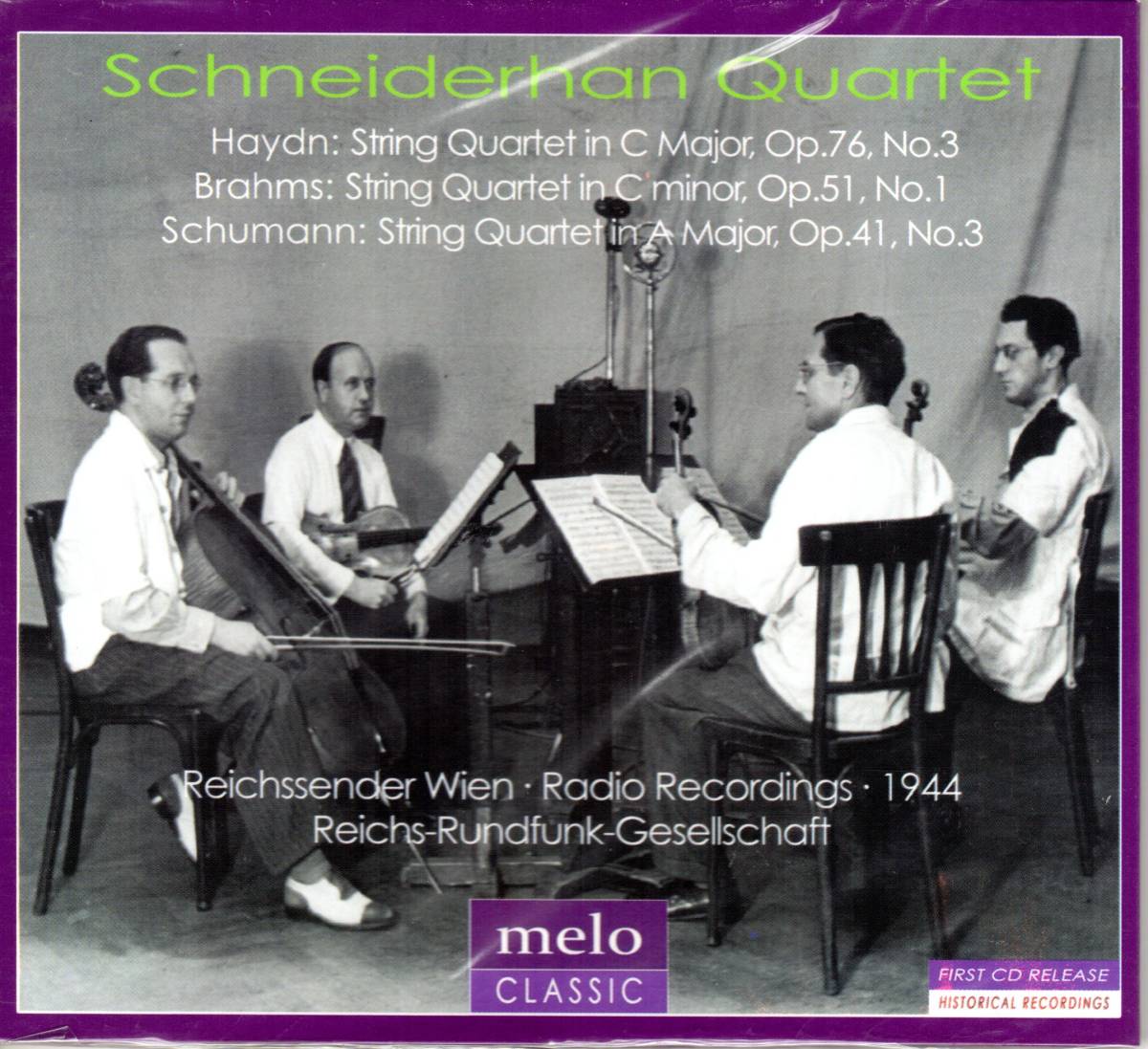 シュナイダーハーン四重奏団 ハイドン・ブラームス・シューマン 第2次世界大戦中マグネットフォン録音 新品未開封【新品未開封CD】拍卖