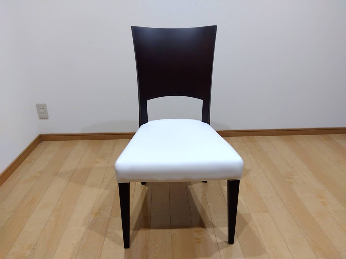 DZ DS ダイニングチェア 4脚 ダークブラウン*ホワイト拍卖