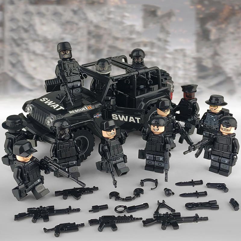 CJM431★LEGO互換 レゴ互換品 SWAT 特殊部隊 アンチテロ部隊 カスタム ミニフィグ 12体 装備 セット 想像力 知育拍卖