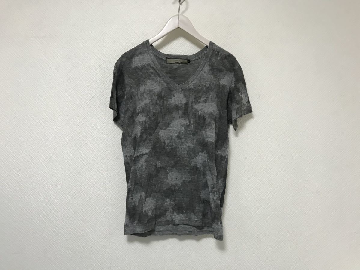 本物アユイテAYUITEプリントVネック半袖Tシャツメンズサーフアメカジミリタリーストリートビジネススーツ3グレー柄L日本製拍卖