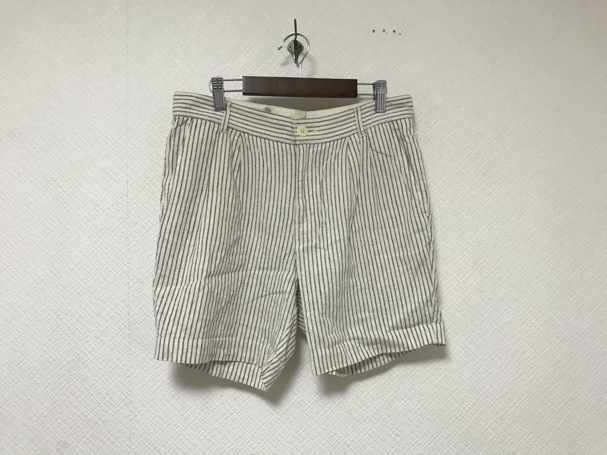 本物ジャーナルスタンダードJOUNALSTANDARDコットンリネン麻シルクハーフショートパンツメンズアメカジミリタリーワーク白ホワイト38M拍卖