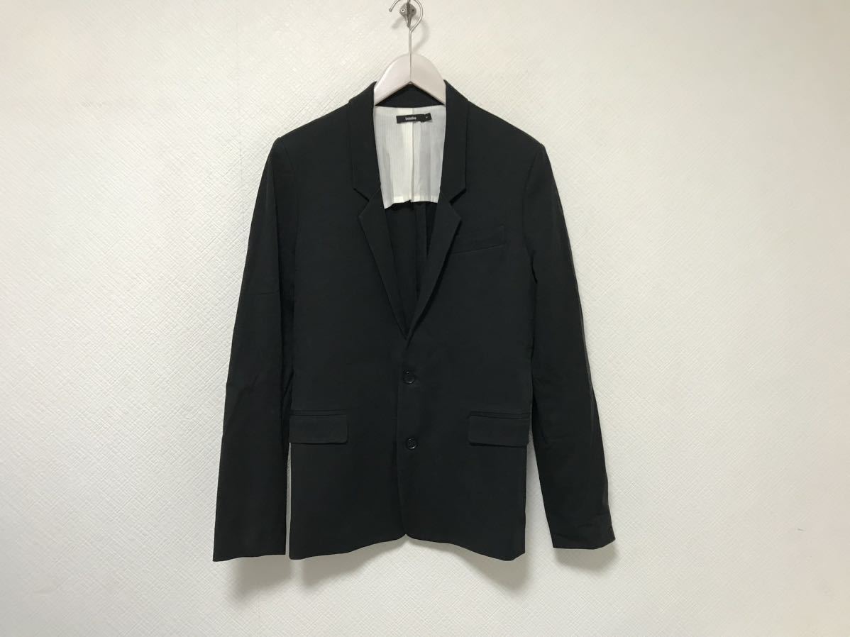 本物ベイシークbassikeコットンテーラードジャケットメンズアメカジサーフミリタリービジネススーツ黒ブラックオーストラリア製S拍卖