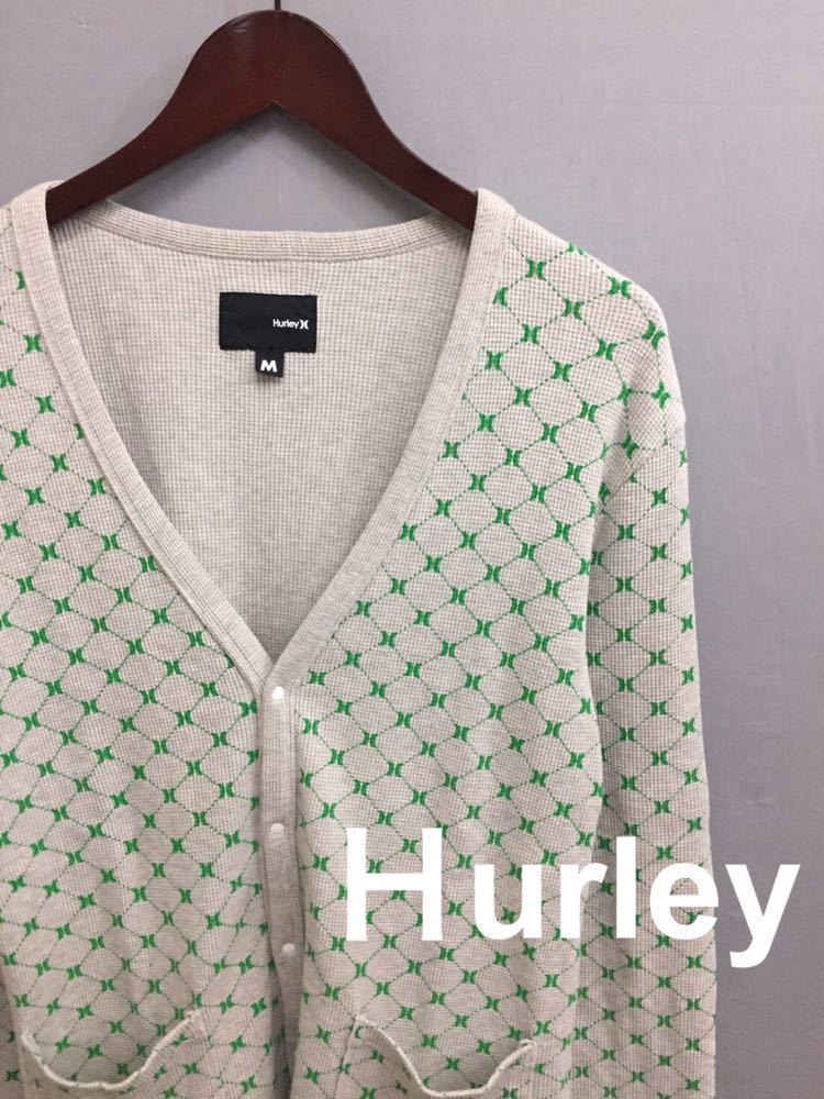 ハーレー Hurley サーマル カーディガン ボタン 長袖 グレー メンズ Mサイズ ~◆&拍卖