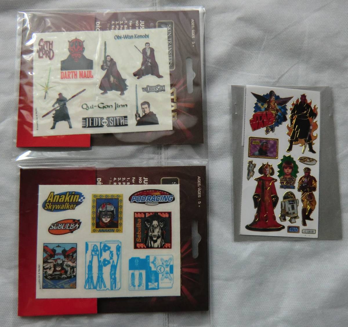 スターウォーズ◆ジェダイ/アナキンスカイウォーカー/SITHなど◇シール3セット★未使用拍卖