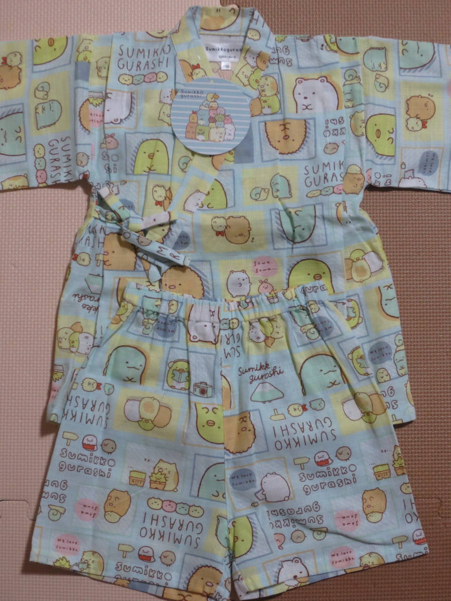 新品 100 すみっコぐらし 甚平 綿100% 女の子 じんべい しろくま とかげ ねこ ぺんぎん? とんかつ 子供 保育園 幼稚園 夏物 和服 送料無料拍卖