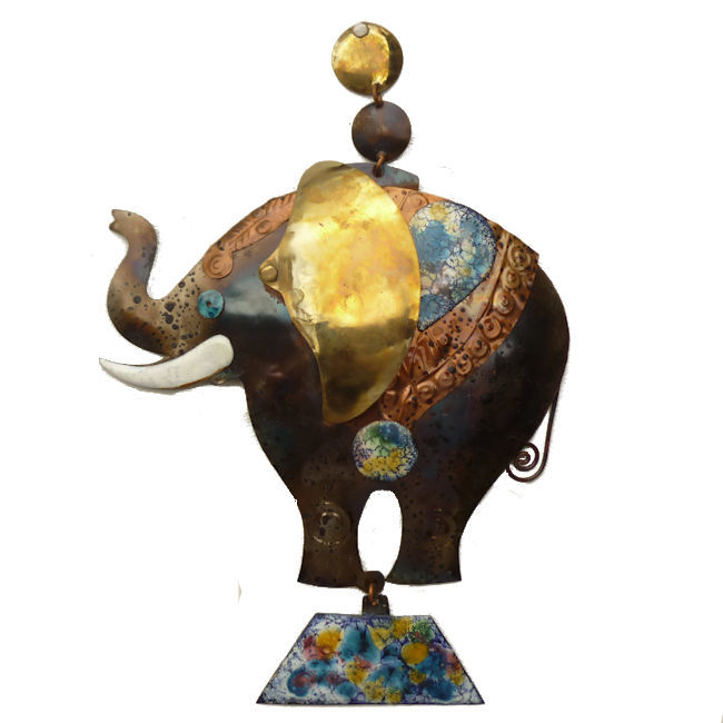 チリ 七宝焼き 難有 象 ぞう ゾウ 開運 大型 CI-B-06 壁掛け 手作り ウォールペンダント タペストリー 綺麗 可愛い アウトレット 安価拍卖