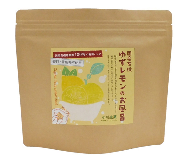 有機ゆずレモンのお風呂(90g(30gX3包))★無添加・無香料・無着色☆自然原料のみの、ほんのりやさしい柑橘系の香りが心も体もリラックス♪拍卖