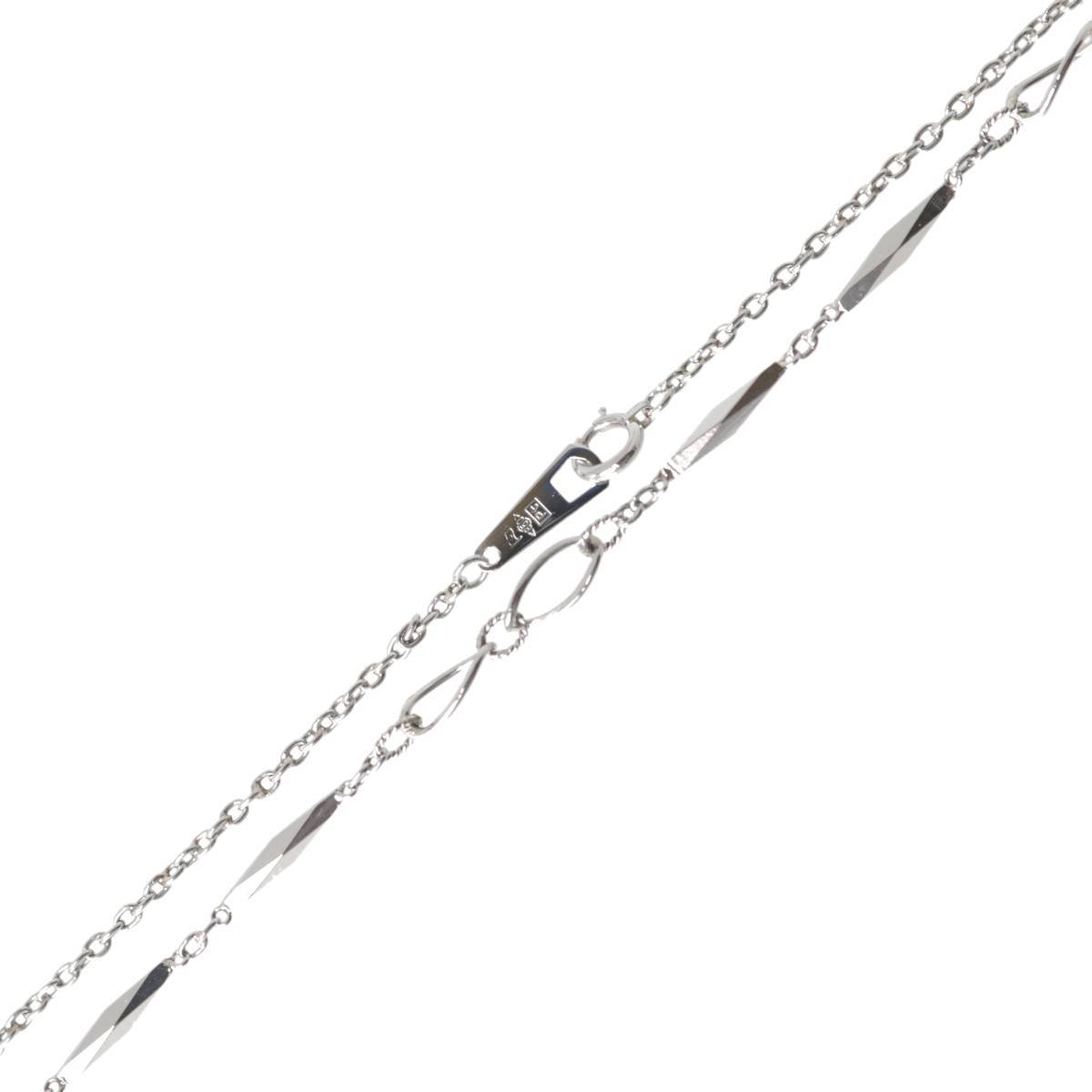 カットバー 切子 デザインチェーン ネックレス Pt850 造幣局検定マーク 首周り約43cm 重量約8.6g NT 磨き仕上げ品 Bランク拍卖