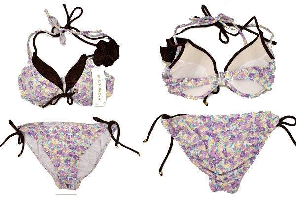 W-0377★送料無料★新品★BEACH DREAM ビーチドリーム★スイムウェア 花柄 レース フリル ビキニ 上下セット セパレート 水着 11号-L拍卖