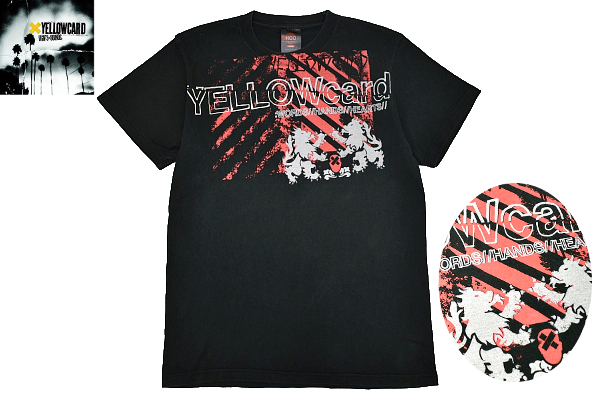 Y-6459★送料無料★美品★YELLOW card イエローカード WORDS HSNDS HEARTS★ライアン・キー ライアン・メンデス 半袖 T-シャツ L拍卖