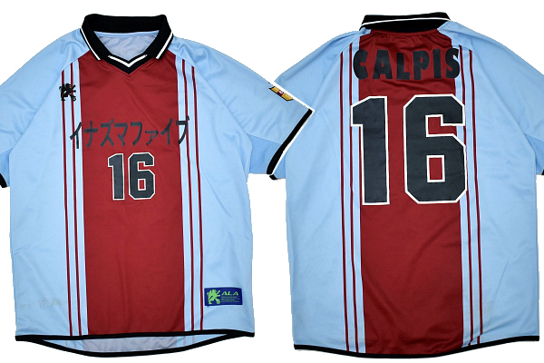 Y-6594★送料無料★イナズマファイブ 16 ARA 松本酒店★ライトブルー水色 CALPIS 半袖 ユニフォーム T-シャツ L拍卖