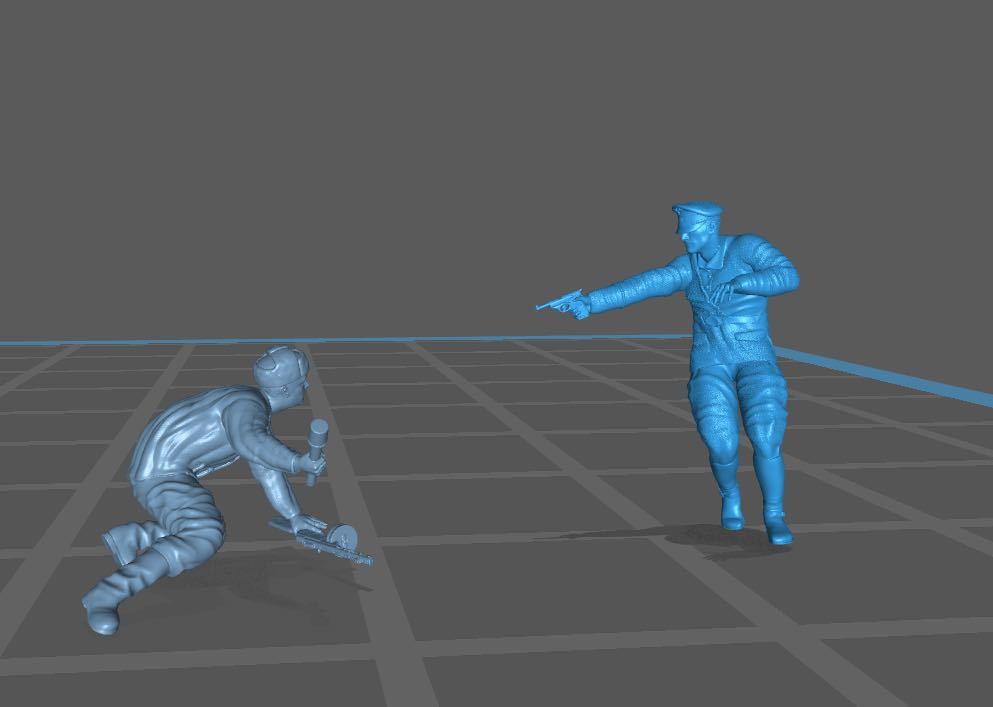 1/144レジンキット 未組立 未塗装 WWⅡ ドイツ戦車 車長vsソ連兵士 兵士フィギュア2体 ワールドタンクミュージアム 【同梱可能】拍卖